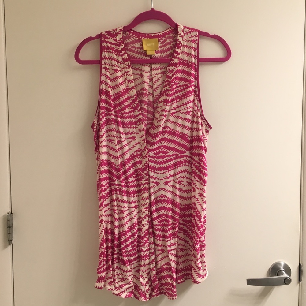 Maeve button front sleeveless blouse
